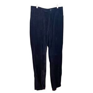 Brandon Thomas Black Suede Leather Pant. 10